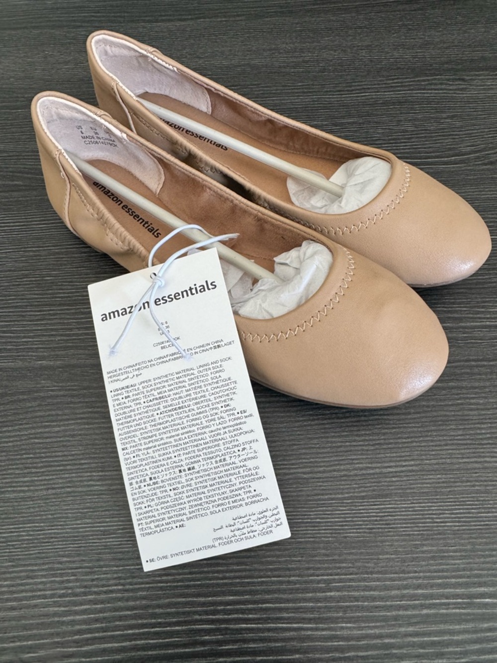 Amazon Essentials Women's Beige Ballet Flats - Picture 4 of 9